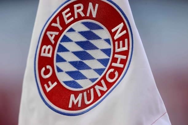 Corner flag prior to the Bundesliga match between FC Bayern Muenchen and Eintracht Frankfurt at Allianz Arena on October 3, 2021 in Munich, Germany.
