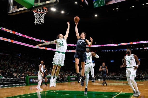 Franz Wagner of the Orlando Magic shoots the ball during the game against the Boston Celtics on October 4, 2021 at the TD Garden in Boston,...