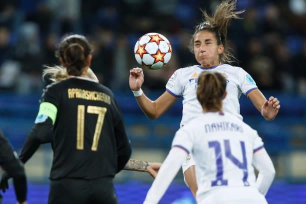 Lorena Navarro of Real Madrid controls the ball during the UEFA Women's Champions League group B match between WFC Zhytlobud-1 Kharkiv and Real...