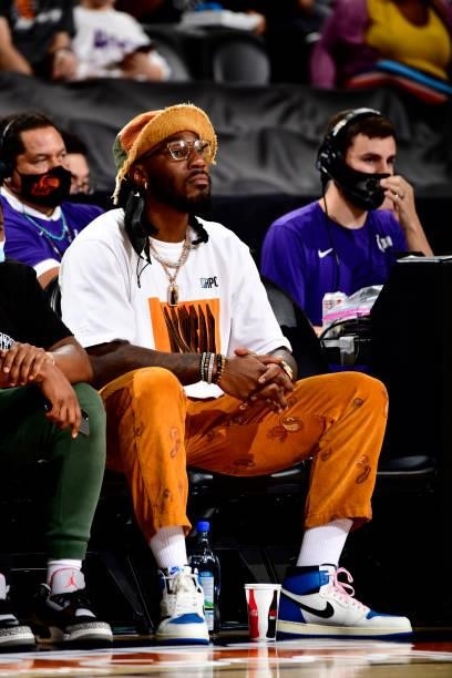Jae Crowder of the Phoenix Suns attends Game Four of the 2021 WNBA Semifinals on October 6, 2021 at Footprint Center in Phoenix, Arizona. NOTE TO...