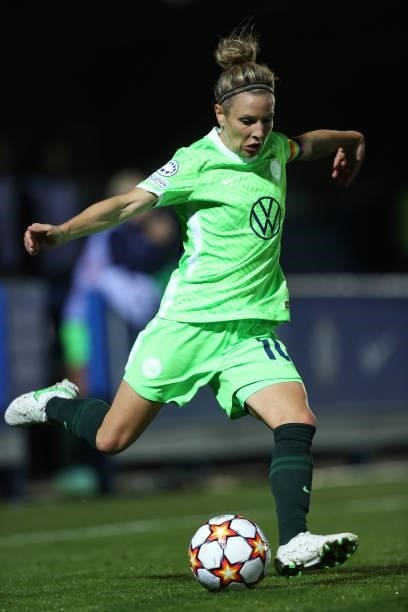 Svenja Huth of Wolfsburg during the UEFA Women's Champions League group A match between Chelsea FC Women and VfL Wolfsburg at Kingsmeadow on October...
