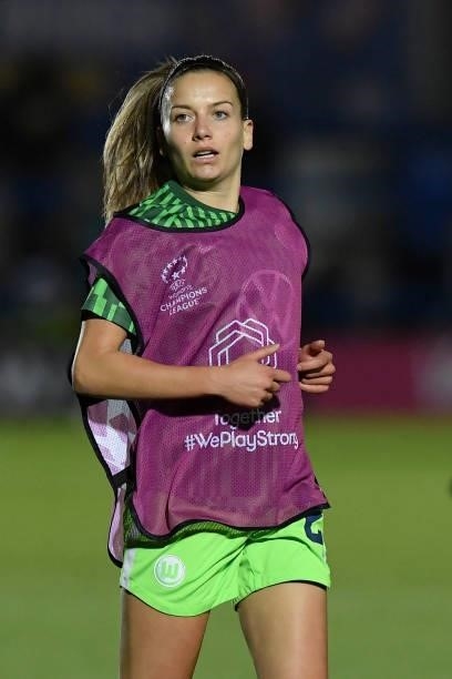Lynn Wilms of VfL Wolfsburg looks on during the UEFA Women's Champions League group A match between Chelsea FC Women and VfL Wolfsburg at Kingsmeadow...