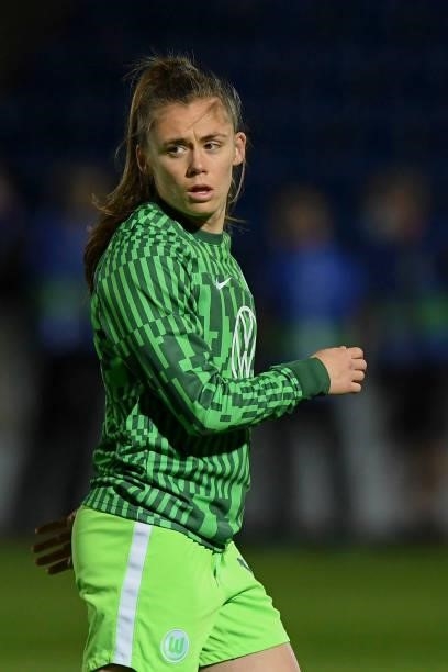 Joelle Smits of VfL Wolfsburg looks on during the UEFA Women's Champions League group A match between Chelsea FC Women and VfL Wolfsburg at...