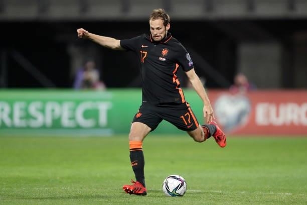 Daley Blind of Holland during the U21 Men match between Switzerland v Holland at the Stadium La Tuiliere on October 8, 2021 in Lausanne Switzerland