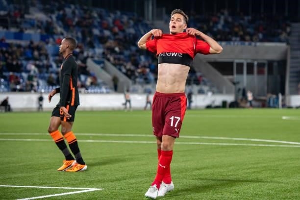 Jan Kronig of Switzerland reacts during the 2021 UEFA European Under-21 Championship Qualifier match between Switzerland and Netherlands at Stade de...
