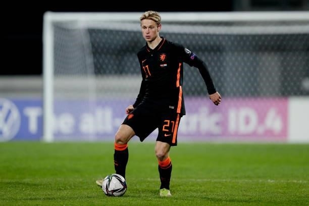 Frenkie de Jong of Holland during the U21 Men match between Switzerland v Holland at the Stadium La Tuiliere on October 8, 2021 in Lausanne...