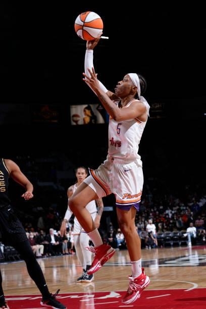 Shey Peddy of the Phoenix Mercury shoots the ball during the game against the Las Vegas Aces during Game Five of the 2021 WNBA Semifinals on October...