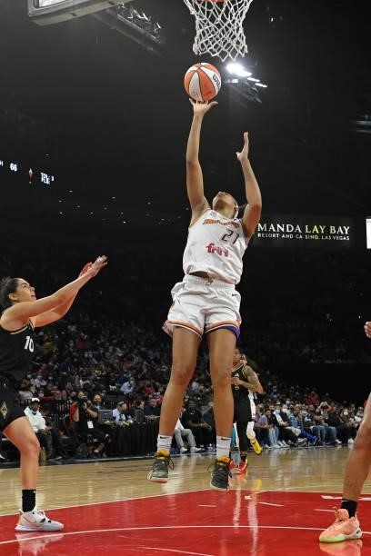 Brianna Turner of the Phoenix Mercury drives to the basket against the Las Vegas Aces during Game Five of the 2021 WNBA Semifinals on October 8, 2021...