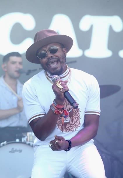 Durand Jones of Durand Jones and the Indications performs in concert during the second weekend of Austin City Limits Music Festival at Zilker Park on...