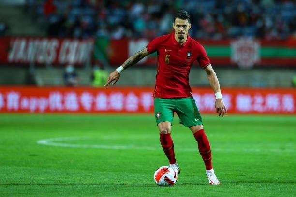 Jose Fonte of LOSC Lille and Portugal during the international friendly match between Portugal and Qatar at Estadio Algarve on October 9, 2021 in...