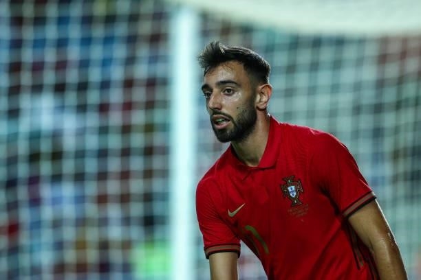 Bruno Fernandes of Manchester United and Portugal during the international friendly match between Portugal and Qatar at Estadio Algarve on October 9,...