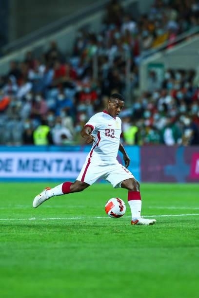 Assim Madibo of Qatar during the international friendly match between Portugal and Qatar at Estadio Algarve on October 9, 2021 in Faro, Faro.