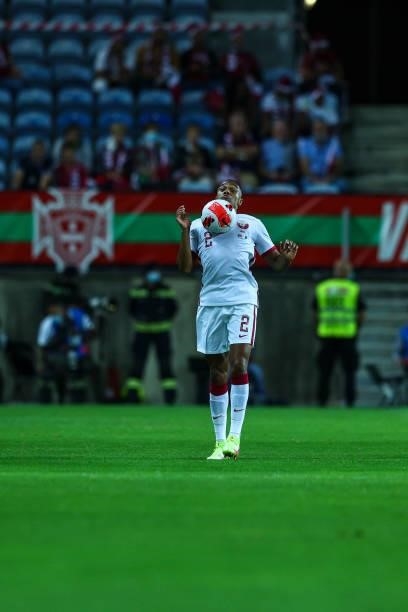Pedro Miguel of Qatar during the international friendly match between Portugal and Qatar at Estadio Algarve on October 9, 2021 in Faro, Faro.