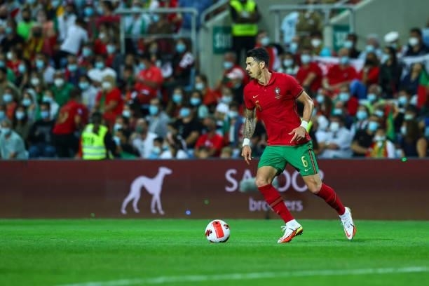 Jose Fonte of LOSC Lille and Portugal during the international friendly match between Portugal and Qatar at Estadio Algarve on October 9, 2021 in...