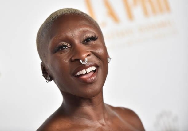 British actress-singer Cynthia Erivo arrives for the LA Philharmonic's Homecoming Gala at the Walt Disney Concert Hall in Los Angeles, October 9,...