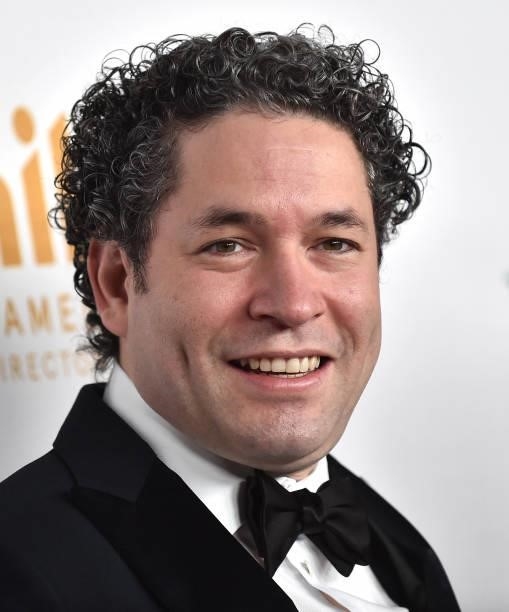 Venezuelan conductor and LA Phil music director Gustavo Dudamel arrives for the LA Philharmonic's Homecoming Gala at the Walt Disney Concert Hall in...