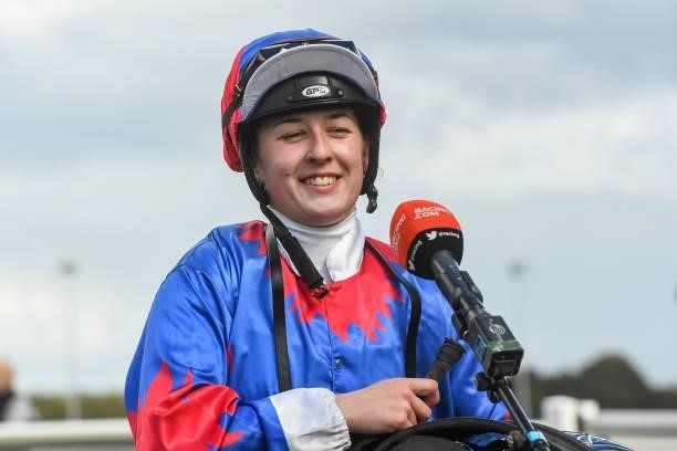 Alana Kelly after winning the Porter Plant BM78 Handicap at Sportsbet-Ballarat Racecourse on October 10, 2021 in Ballarat, Australia.