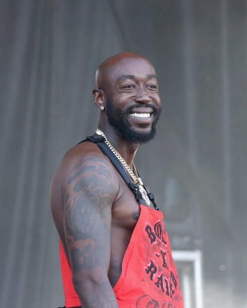 Freddie Gibbs performs in concert during day two of the second weekend of Austin City Limits Music Festival at Zilker Park on October 9, 2021 in...