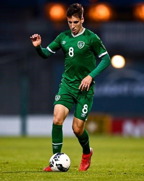 Dublin , Ireland - 8 October 2021; Conor Noss of Republic of Ireland during the UEFA European U21 Championship Qualifier match between Republic of...