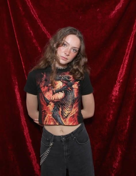 Holly Humberstone poses backstage after performing during day two of the second weekend of Austin City Limits Music Festival at Zilker Park on...
