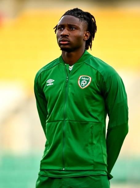 Dublin , Ireland - 8 October 2021; Joshua Ogunfaolu-Kayode of Republic of Ireland during the UEFA European U21 Championship Qualifier match between...