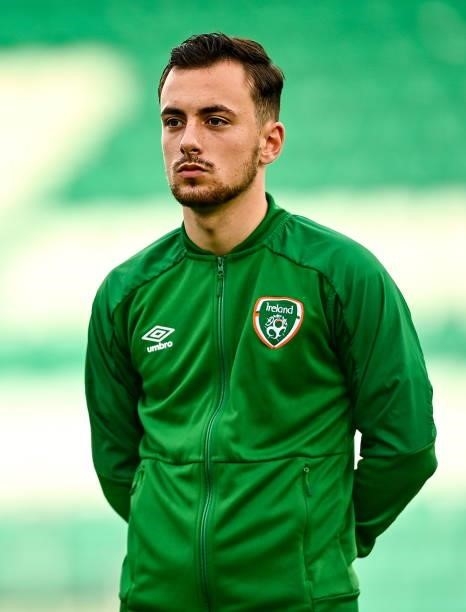 Dublin , Ireland - 8 October 2021; Lee O'Connor of Republic of Ireland before the UEFA European U21 Championship Qualifier match between Republic of...