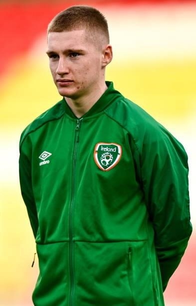 Dublin , Ireland - 8 October 2021; Ross Tierney of Republic of Ireland before the UEFA European U21 Championship Qualifier match between Republic of...