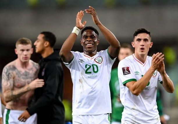 Baku , Azerbaijan - 9 October 2021; Chiedozie Ogbene of Republic of Ireland following the FIFA World Cup 2022 qualifying group A match between...