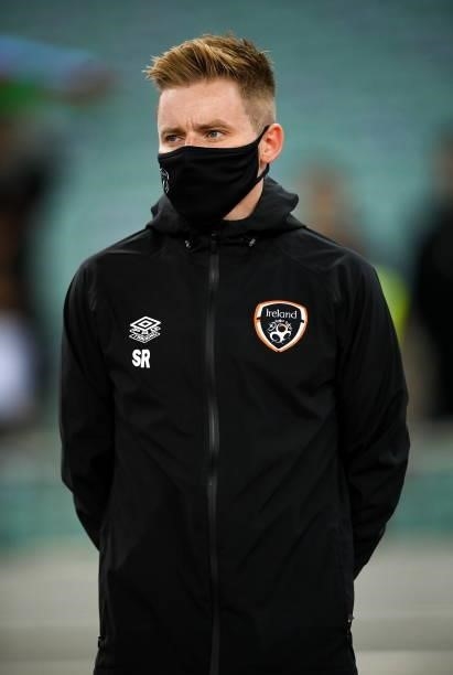 Baku , Azerbaijan - 9 October 2021; Republic of Ireland athletic therapist Sam Rice before the FIFA World Cup 2022 qualifying group A match between...