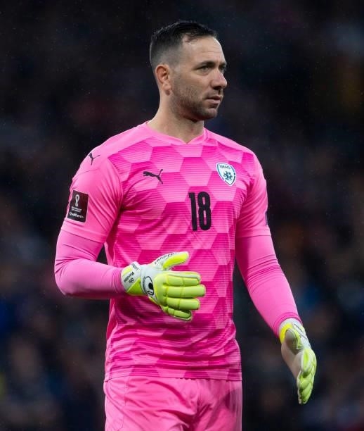 Ofir Marciano in action for Israel during a FIFA World Cup Qualifier between Scotland and Israel at Hampden Park, on October 09 in Glasgow, Scotland.