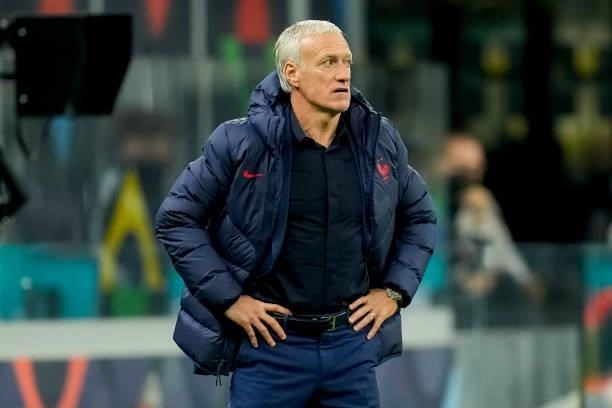 Head coach Didier Deschamps of France looks on during the UEFA Nations League Final match between the Spain and France at San Siro Stadium on October...