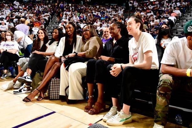 Members of the Top 25 WNBA Greatest of All Time players attend the game between the Chicago Sky and the Phoenix Mercury during Game One of the 2021...
