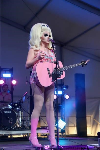 Trixie Mattel performs in concert during day two of the second weekend of Austin City Limits Music Festival at Zilker Park on October 10, 2021 in...