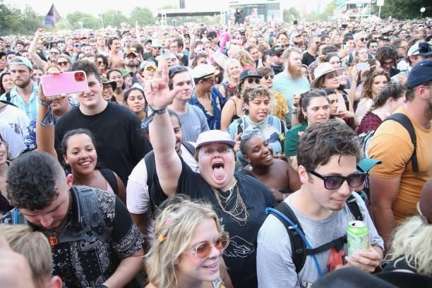General view of the atmosphere during day two of the second weekend of Austin City Limits Music Festival at Zilker Park on October 10, 2021 in...