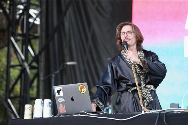 Marc Rebillet performs in concert during day two of the second weekend of Austin City Limits Music Festival at Zilker Park on October 10, 2021 in...