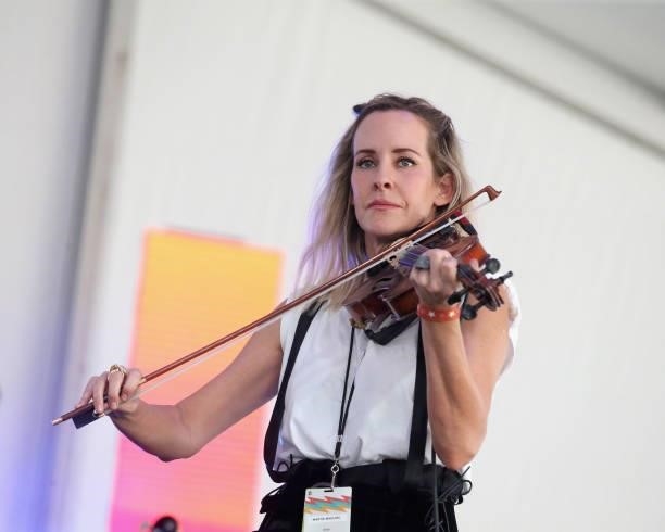 Martie Maguire performs in concert with Calder Allen during day three of the second weekend of Austin City Limits Music Festival at Zilker Park on...