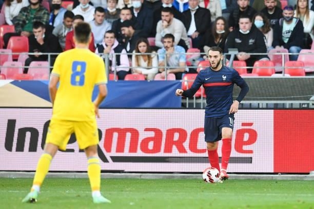 Amine GOUIRI during the UEFA U21 Championship Qualification match between France and Ukraine at Stade Francis Le Ble on October 8, 2021 in Brest,...