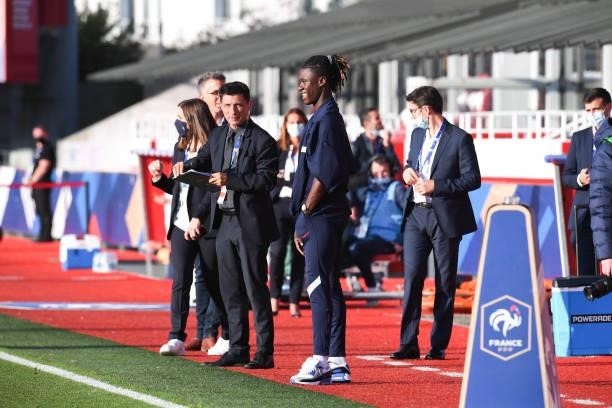 Eduardo CAMAVINGA during the UEFA U21 Championship Qualification match between France and Ukraine at Stade Francis Le Ble on October 8, 2021 in...