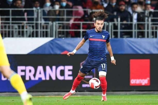 Malo GUSTO during the UEFA U21 Championship Qualification match between France and Ukraine at Stade Francis Le Ble on October 8, 2021 in Brest,...