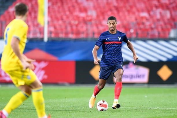 Loic BADE during the UEFA U21 Championship Qualification match between France and Ukraine at Stade Francis Le Ble on October 8, 2021 in Brest, France.