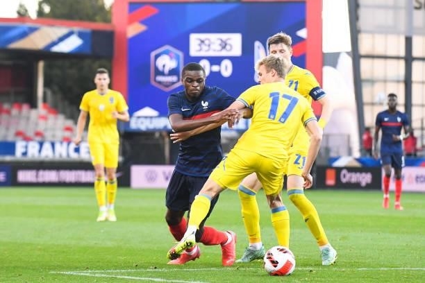 Pierre KALULU during the UEFA U21 Championship Qualification match between France and Ukraine at Stade Francis Le Ble on October 8, 2021 in Brest,...