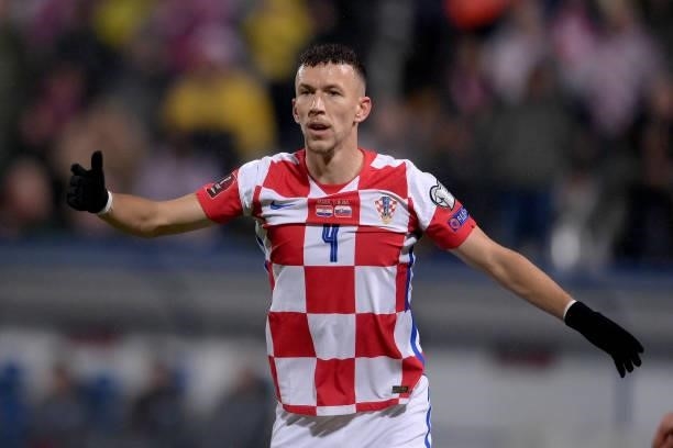 Ivan Perisic of Croatia reacts during the 2022 FIFA World Cup Group H Qualifier match between Croatia and Slovakia at Gradski Vrt Stadium on October...