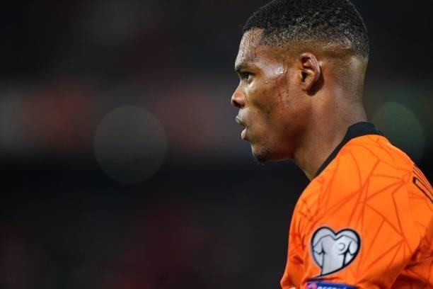 Denzel Dumfries of Holland during the World Cup qualifier match between the Netherlands and Gibraltar at Feyenoord Stadium de Kuip on October 11,...