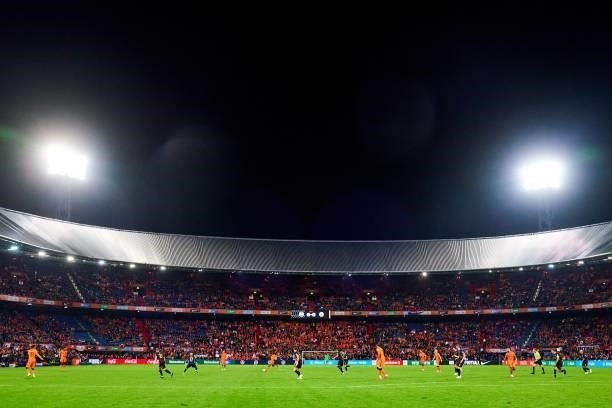 Overview of Feyenoord stadium de Kuip during the World Cup qualifier match between the Netherlands and Gibraltar at Feyenoord Stadium de Kuip on...