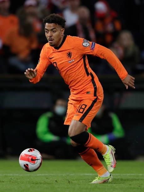 Donyell Malen of Holland during the World Cup Qualifier match between Holland v Gibraltar at the De Kuip on October 11, 2021 in Rotterdam Netherlands