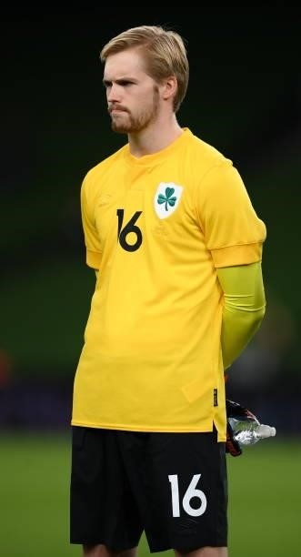 Dublin , Ireland - 12 October 2021; Republic of Ireland goalkeeper Caoimhin Kelleher during the international friendly match between Republic of...