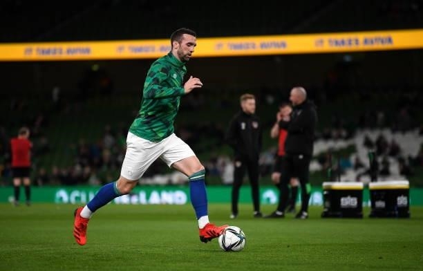 Dublin , Ireland - 12 October 2021; Shane Duffy of Republic of Ireland before the international friendly match between Republic of Ireland and Qatar...
