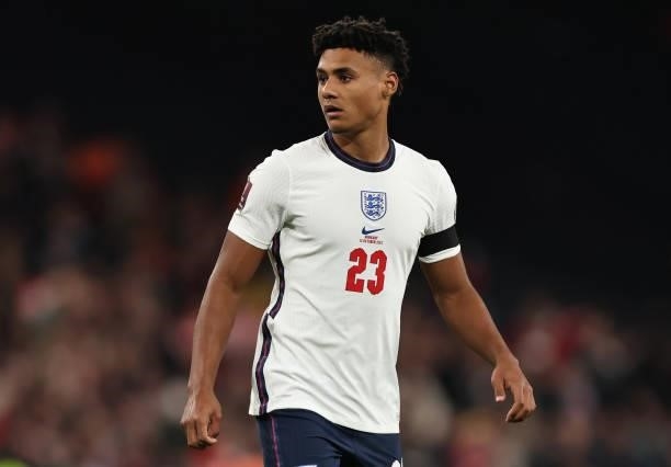 Ollie Watkins of England during the 2022 FIFA World Cup Qualifier match between England and Hungary at Wembley Stadium on October 12, 2021 in London,...