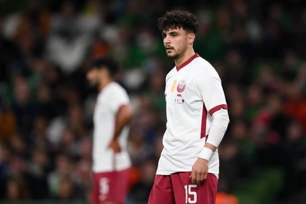 Dublin , Ireland - 12 October 2021; Bassam Alrawi of Qatar during the international friendly match between Republic of Ireland and Qatar at Aviva...