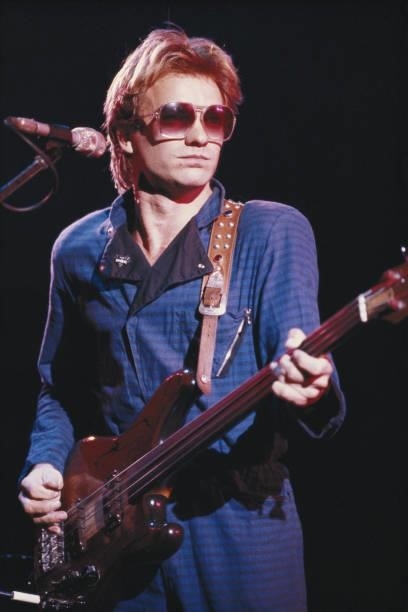 English rock musician and singer Sting in concert with The Police, 1979.